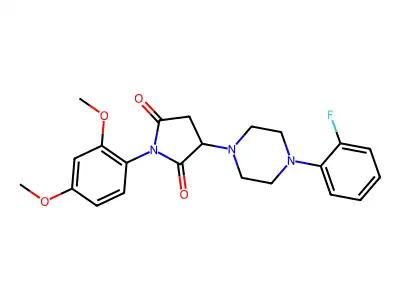 1-(2,4-dimethoxyphenyl)-3-[4-(2-fluorophenyl)piperazin-1-yl]pyrrolidine-2,5-dione structure