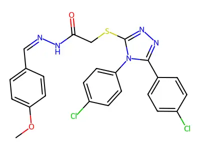 2-{[4,5-BIS(4-CHLOROPHENYL)-4H-1,2,4-TRIAZOL-3-YL]SULFANYL}-N'-[(E)-(4-METHOXYPHENYL)METHYLIDENE]ACETOHYDRAZIDE structure