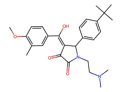 5-(4-tert-butylphenyl)-1-(2-dimethylaminoethyl)-4-[hydroxy-(4-methoxy-3-methylphenyl)methylidene]pyrrolidine-2,3-dione structure
