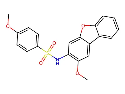 4-methoxy-N-(2-methoxydibenzofuran-3-yl)benzenesulfonamide structure