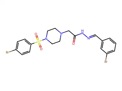N'-[(E)-(3-bromophenyl)methylidene]-2-{4-[(4-bromophenyl)sulfonyl]-1-piperazinyl}acetohydrazide structure