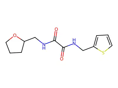 N-(oxolan-2-ylmethyl)-N'-(thiophen-2-ylmethyl)oxamide structure