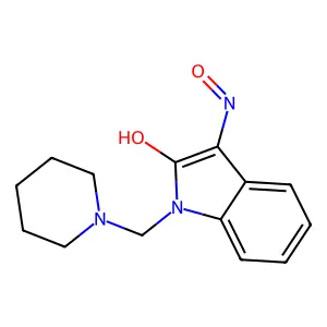 (3Z)-3-hydroxyimino-1-(piperidin-1-ylmethyl)indol-2-one structure