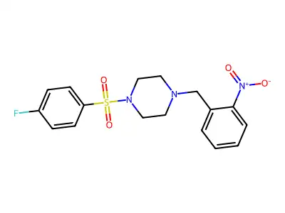 1-(4-Fluorophenyl)sulfonyl-4-[(2-nitrophenyl)methyl]piperazine structure