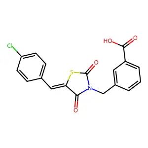 3-{[5-(4-Chlorobenzylidene)-2,4-dioxo-1,3-thiazolidin-3-yl]methyl}benzoic acid structure