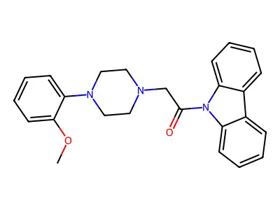 1-(9H-carbazol-9-yl)-2-[4-(2-methoxyphenyl)piperazin-1-yl]ethanone structure
