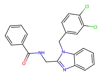 N-{[1-(3,4-dichlorobenzyl)-1H-benzimidazol-2-yl]methyl}benzamide structure