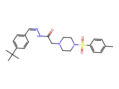 N-[(E)-(4-tert-butylphenyl)methylideneamino]-2-[4-(4-methylphenyl)sulfonylpiperazin-1-yl]acetamide structure