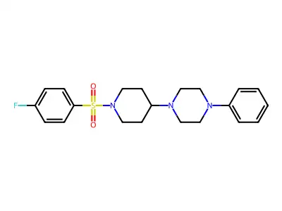 1-{1-[(4-Fluorophenyl)sulfonyl]-4-piperidinyl}-4-phenylpiperazine structure