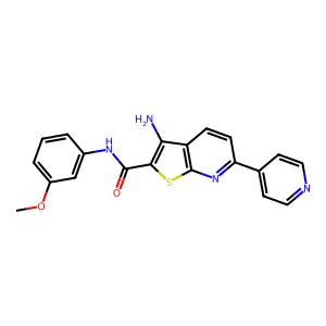 3-amino-N-(3-methoxyphenyl)-6-(pyridin-4-yl)thieno[2,3-b]pyridine-2-carboxamide structure