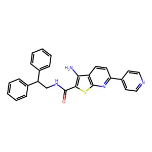 3-amino-N-(2,2-diphenylethyl)-6-(pyridin-4-yl)thieno[2,3-b]pyridine-2-carboxamide structure