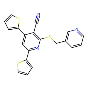 2-[(3-Pyridinylmethyl)sulfanyl]-4,6-di(2-thienyl)nicotinonitrile structure