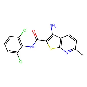 3-amino-N-(2,6-dichlorophenyl)-6-methylthieno[2,3-b]pyridine-2-carboxamide structure