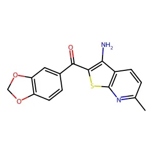 (3-Amino-6-methylthieno[2,3-b]pyridin-2-yl)(1,3-benzodioxol-5-yl)methanone structure