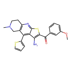 [3-amino-6-methyl-4-(2-thienyl)-5,6,7,8-tetrahydrothieno[2,3-b][1,6]naphthyridin-2-yl](3-methoxyphenyl)methanone structure