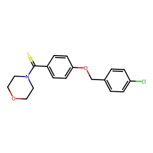 [4-[(4-Chlorophenyl)methoxy]phenyl]-morpholin-4-ylmethanethione structure