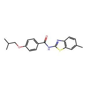 N-(6-methyl-1,3-benzothiazol-2-yl)-4-(2-methylpropoxy)benzamide structure