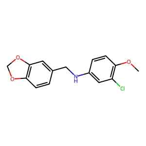 N-(1,3-benzodioxol-5-ylmethyl)-3-chloro-4-methoxyaniline structure