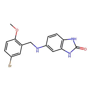 5-[(5-bromo-2-methoxybenzyl)amino]-1,3-dihydro-2H-benzimidazol-2-one structure