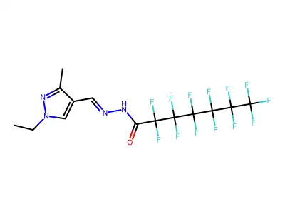 N'-[(1-Ethyl-3-methyl-1H-pyrazol-4-yl)methylene]-perfluoroheptanohydrazide structure