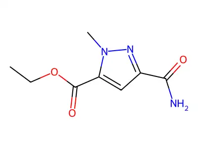 ethyl 3-carbamoyl-1-methyl-1H-pyrazole-5-carboxylate structure