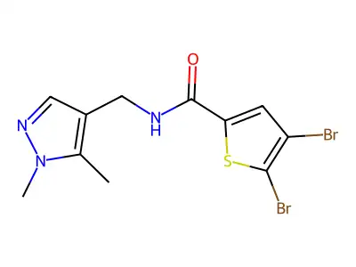 4,5-Dibromo-N-((1,5-dimethyl-1H-pyrazol-4-yl)methyl)-2-thiophenecarboxamide structure