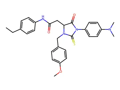 2-[1-[4-(DIMETHYLAMINO)PHENYL]-3-(4-METHOXYBENZYL)-5-OXO-2-THIOXO-4-IMIDAZOLIDINYL]-N-(4-ETHYLPHENYL)ACETAMIDE structure