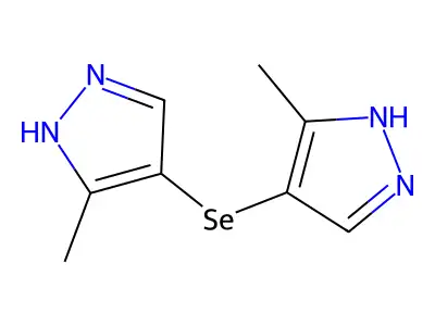 5-methyl-4-[(5-methyl-1H-pyrazol-4-yl)selanyl]-1H-pyrazole structure