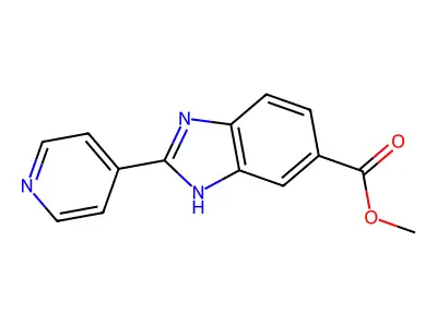 methyl 2-(4-pyridinyl)-1H-benzimidazole-6-carboxylate structure