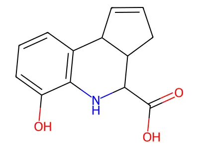 6-Hydroxy-3a,4,5,9b-tetrahydro-3H-cyclopenta[c]quinoline-4-carboxylic acid structure