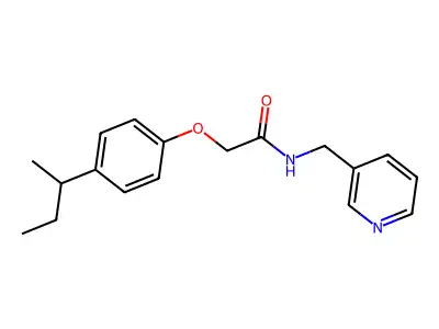 2-[4-(butan-2-yl)phenoxy]-N-(pyridin-3-ylmethyl)acetamide structure