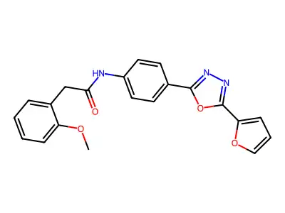N-[4-[5-(2-furanyl)-1,3,4-oxadiazol-2-yl]phenyl]-2-(2-methoxyphenyl)acetamide structure