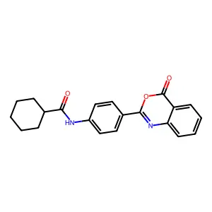 N-[4-(4-oxo-4H-3,1-benzoxazin-2-yl)phenyl]cyclohexanecarboxamide structure