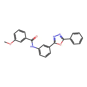 3-methoxy-N-[3-(5-phenyl-1,3,4-oxadiazol-2-yl)phenyl]benzamide structure
