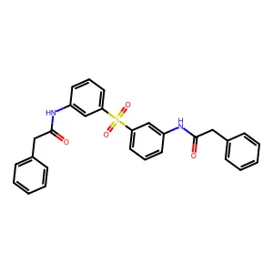 2-phenyl-N-[3-[3-[(2-phenylacetyl)amino]phenyl]sulfonylphenyl]acetamide structure