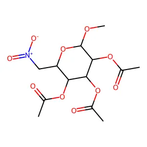 methyl 2,3,4-tri-O-acetyl-6-deoxy-6-nitrohexopyranoside structure