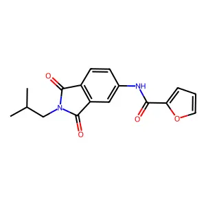 N-[2,3-Dihydro-2-(2-methylpropyl)-1,3-dioxo-1H-isoindol-5-yl]-2-furancarboxamide structure