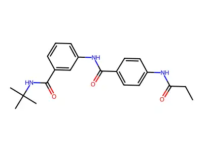 N-tert-butyl-3-[[4-(propanoylamino)benzoyl]amino]benzamide structure