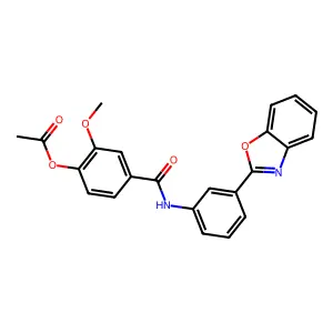 4-{[3-(1,3-Benzoxazol-2-yl)phenyl]carbamoyl}-2-methoxyphenyl acetate structure