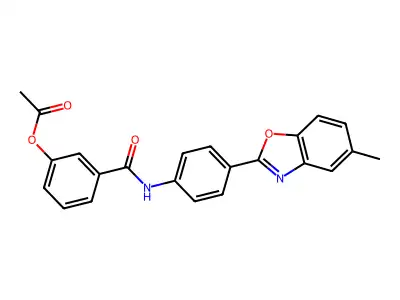 3-{[4-(5-Methyl-1,3-benzoxazol-2-yl)phenyl]carbamoyl}phenyl acetate structure