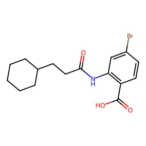 4-Bromo-2-[(3-cyclohexylpropanoyl)amino]benzoic acid structure