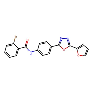 2-bromo-N-[4-[5-(furan-2-yl)-1,3,4-oxadiazol-2-yl]phenyl]benzamide structure