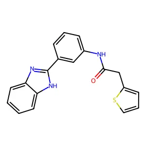 N-[3-(1H-benzimidazol-2-yl)phenyl]-2-thiophen-2-ylacetamide structure