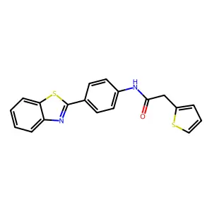 N-[4-(1,3-benzothiazol-2-yl)phenyl]-2-thiophen-2-ylacetamide structure