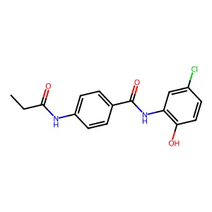 N-(5-chloro-2-hydroxyphenyl)-4-(propanoylamino)benzamide structure