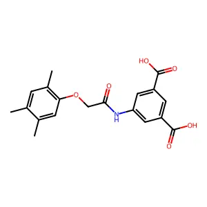 5-{[(2,4,5-Trimethylphenoxy)acetyl]amino}isophthalic acid structure