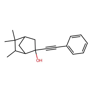 5,5,6-Trimethyl-2-(2-phenylethynyl)bicyclo[2.2.1]heptan-2-ol structure