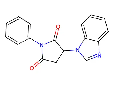 3-(1H-benzimidazol-1-yl)-1-phenylpyrrolidine-2,5-dione structure
