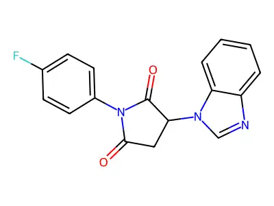 3-(1H-benzimidazol-1-yl)-1-(4-fluorophenyl)pyrrolidine-2,5-dione structure