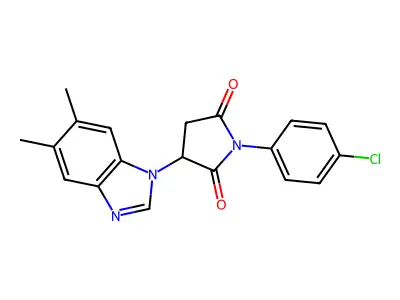 1-(4-Chlorophenyl)-3-(5,6-dimethylbenzimidazol-1-yl)pyrrolidine-2,5-dione structure